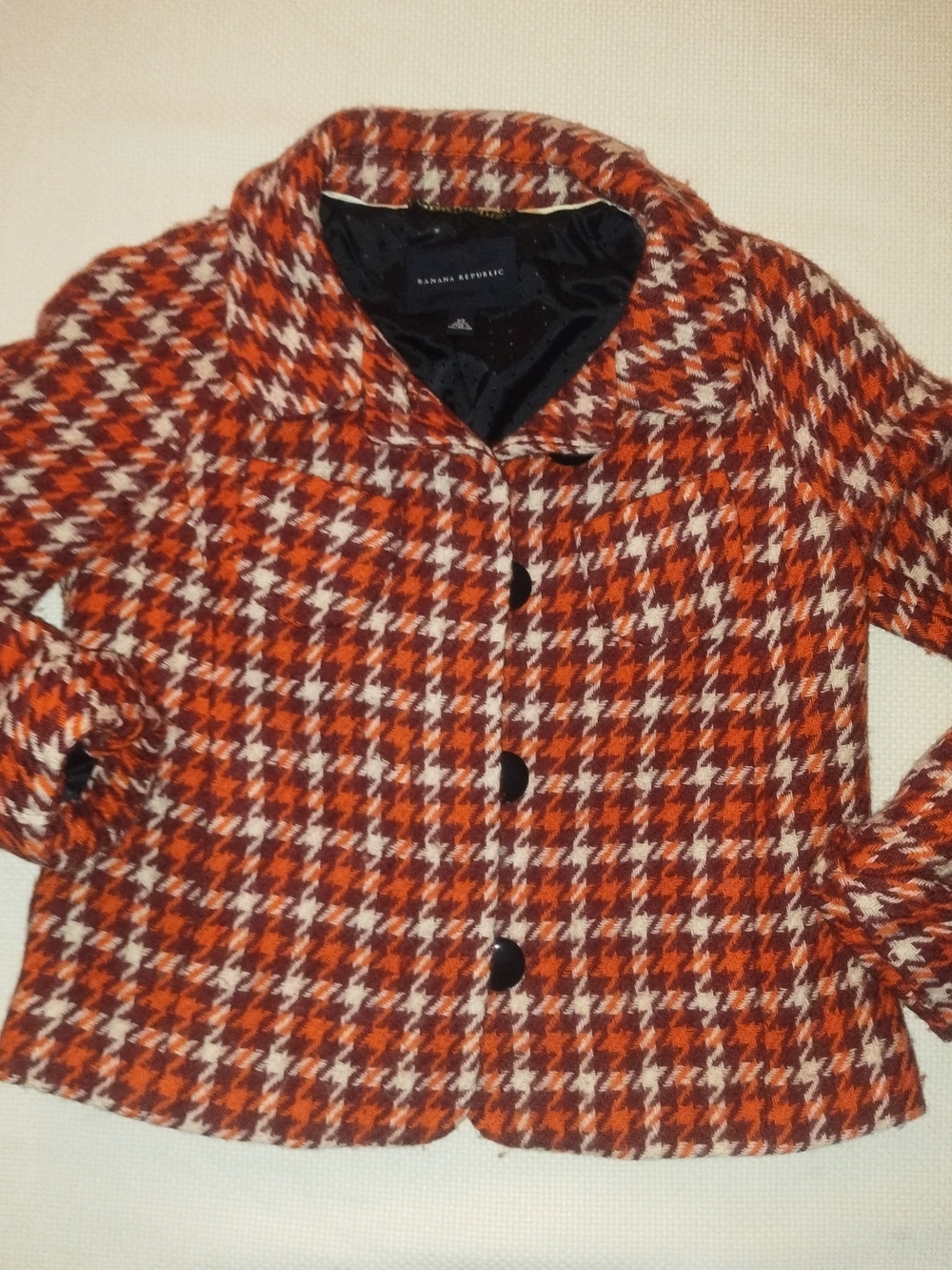 Banana Republic XS Fall Color Houndstooth Wool Blend Jacket